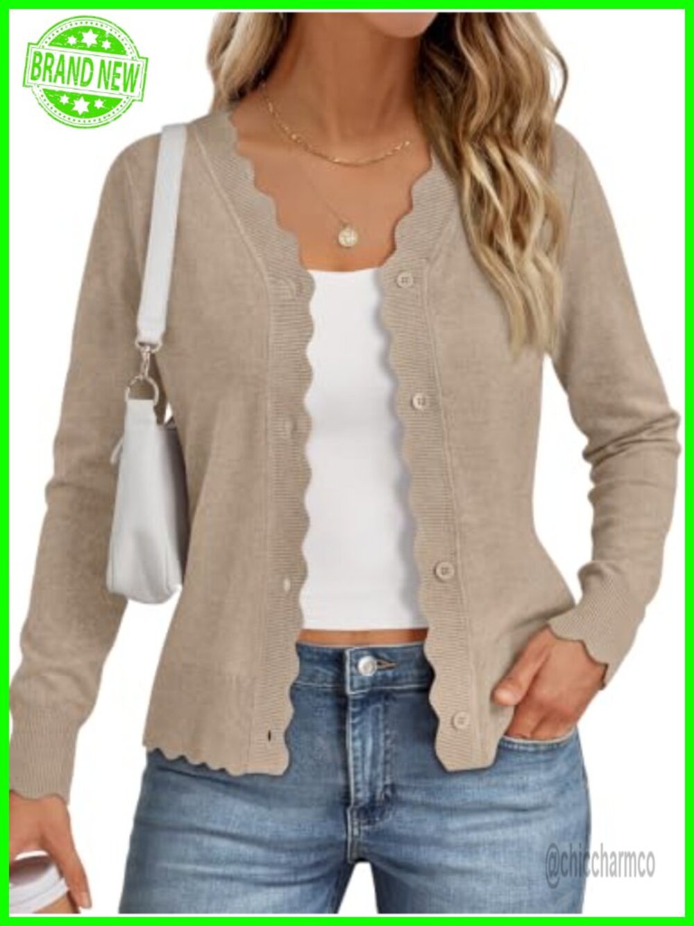 LILLUSORY Women's Lightweight Button Cardigan Long Sleeve V-Neck Knit Sweater